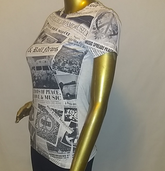 Rock N Roll Woodstock Hippie Bohemian Festival Tee - Picture 4 of 7